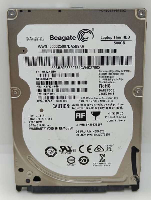5 x Seagate 2.5` Laptop Hard drives, 500gig Sizes, one bid for all, as per pictures