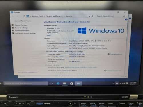 Lenovo X220 i5 Laptop ,256ssd drive, 6gig ram ,docking station Included, Battery Perfect.
