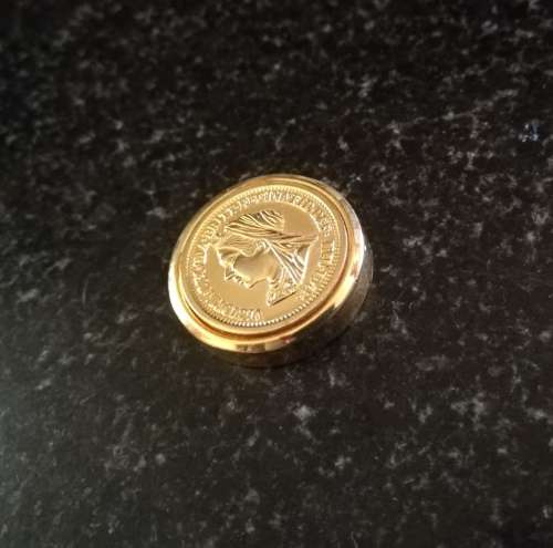 Vintage Coin Pendant, Hallmarked on back, 18KRGP and 375, untested