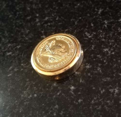 Vintage Coin Pendant, Hallmarked on back, 18KRGP and 375, untested
