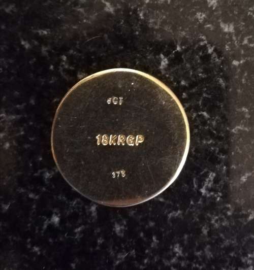 Vintage Coin Pendant, Hallmarked on back, 18KRGP and 375, untested
