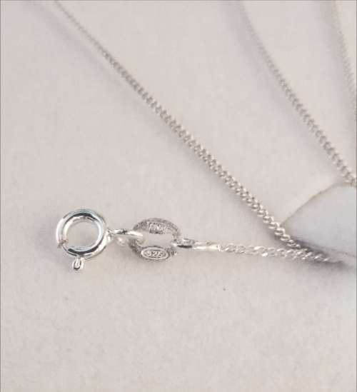 Solid 925 Silver Designer Curb link Chain with Name Tag Pendant bid for both, NOT PLATED!!