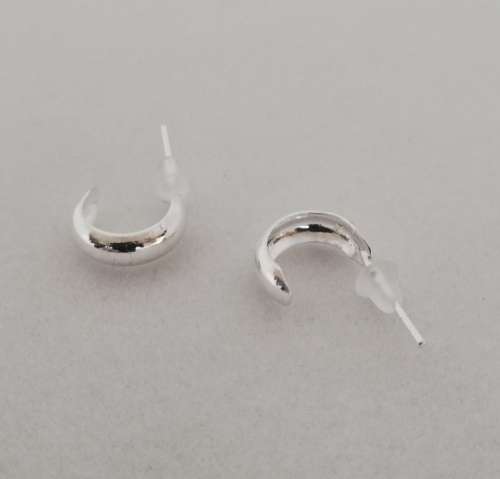 Solid 925 Sterling Silver small Size Half Round Earing Hoops Set, Brand new,  NOT PLATED!!