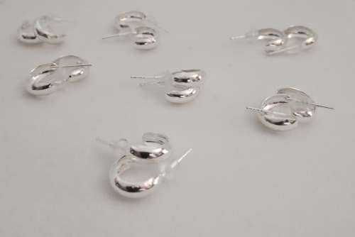 Solid 925 Sterling Silver small Size Half Round Earing Hoops Set, Brand new,  NOT PLATED!!