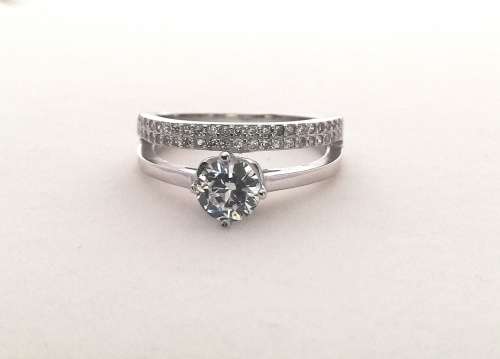 Solid 925 Sterling Silver Designer wedding set(all in one)With Cubic Zirconia's, NOT PLATED.