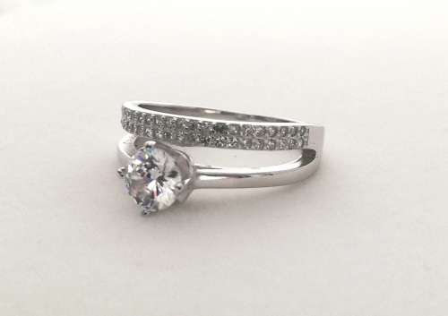 Solid 925 Sterling Silver Designer wedding set(all in one)With Cubic Zirconia's, NOT PLATED.