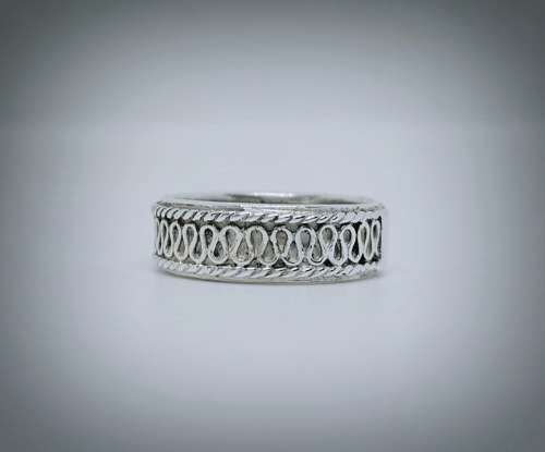 Solid 925 Silver Handmade Designer wedding Band