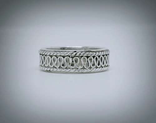 Solid 925 Silver Handmade Designer wedding Band
