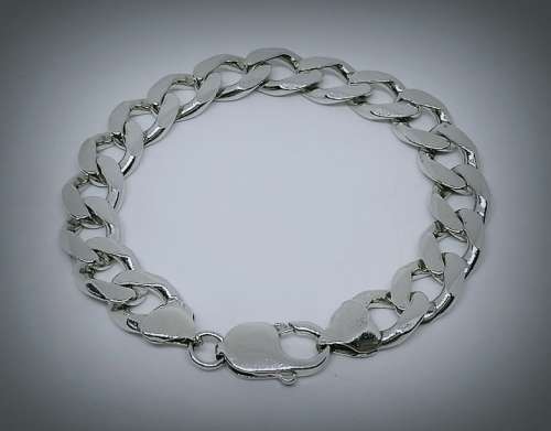 Solid 925 Silver Designers Curb Link Bracelet Solid and nice and wide