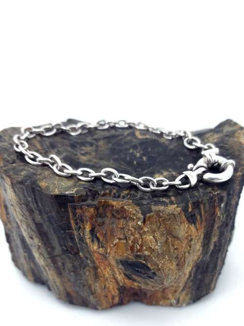 Solid 925 Silver Anchor Link Style Bracelet with Signoretti Clasp