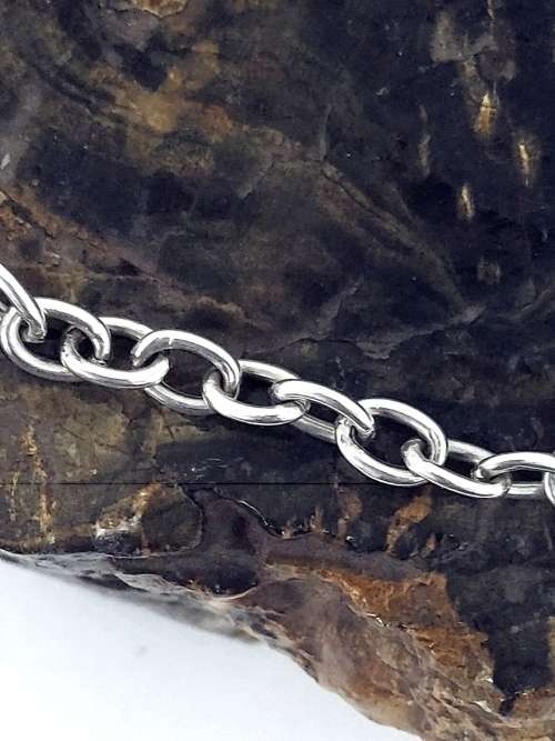 Solid 925 Silver Anchor Link Style Bracelet with Signoretti Clasp