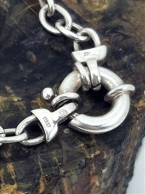 Solid 925 Silver Anchor Link Style Bracelet with Signoretti Clasp
