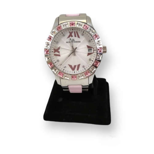 Jacques Lemans La Passion Designer Watch Set With Beautiful Pink & White Swarovski Crystals.