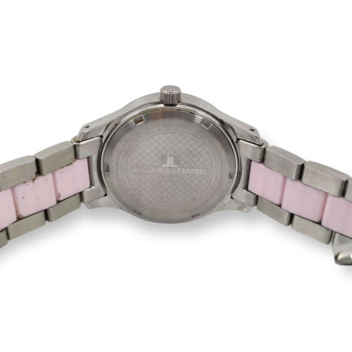 Jacques Lemans La Passion Designer Watch Set With Beautiful Pink & White Swarovski Crystals.