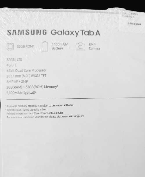 Late Entry!! Brand new Samsung Galaxy Tab A, SM-T295, 8", LTE, 32gig memory, Local Stock.
