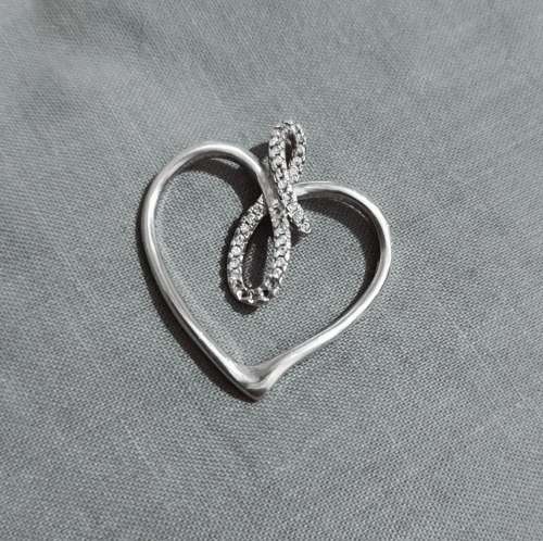 Solid 925 Silver Designer Heart Style Pendant, Please see full description!!!