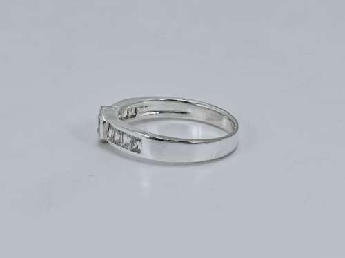 Solid 925 Silver Designer Solitaire Style Ring, Large size Ring. with white Gemstones!!