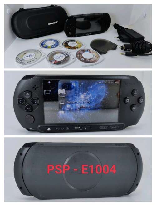 Sony PSP- E1004 with 5 x Games and all accessories, see full description please