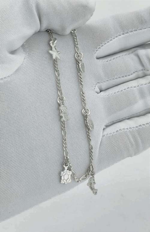 Solid 925 Silver Designer Charm Bracelet, see full Description!!!