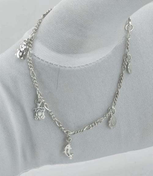 Solid 925 Silver Designer Charm Bracelet, see full Description!!!