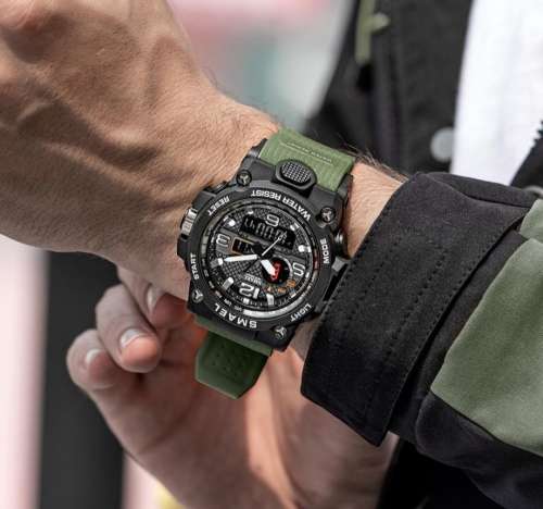 Wow!!! Smael Multifunctional Sports Watch, Army Green and Black Colour !!!!