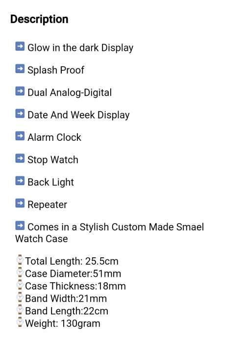 Wow !! Smael Multifunctional Sports Watch, Black Edition !!!