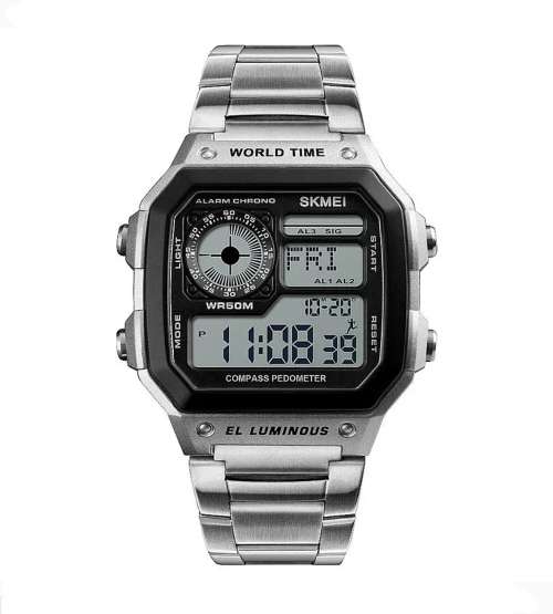 Wow!! Skmei Gents Military Style Sports Watch, Multifunction, Silver Color, Brand New!!
