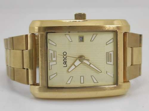 Lanco Unisex Gold Color Watch with Original Box, Very good condition!!!!