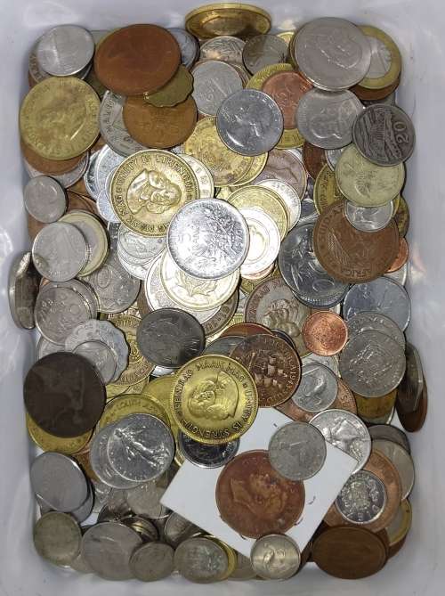 Huge Lot of 339 X Unsorted Mixed Coins, South African mix and Other Country mixed coins!!!
