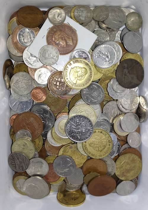 Huge Lot of 339 X Unsorted Mixed Coins, South African mix and Other Country mixed coins!!!