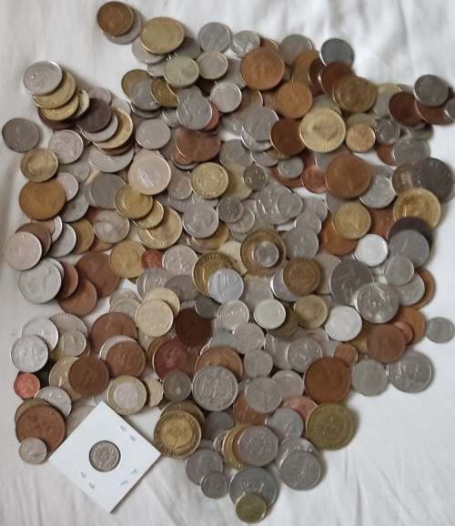 Huge Lot of 339 X Unsorted Mixed Coins, South African mix and Other Country mixed coins!!!