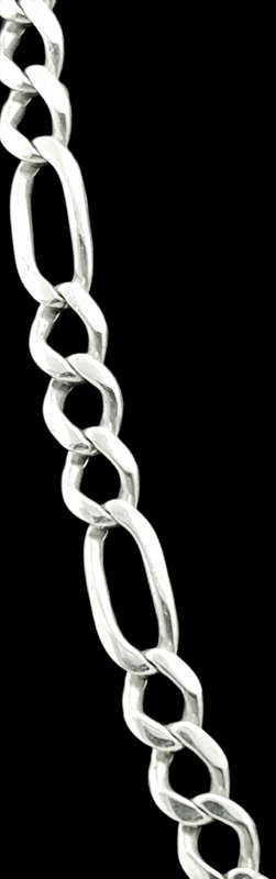 Solid 925 Silver Designer Figaro Link Chain, 64cm Long, As per pictures posted.