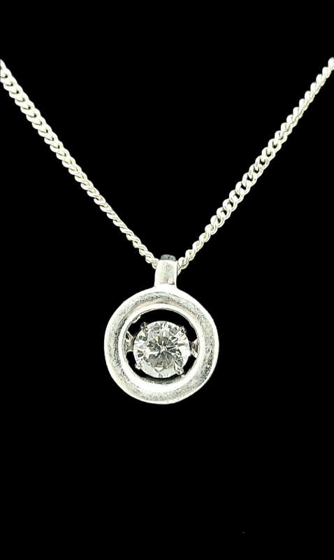 Solid 925 Silver Designer Swivel Stone Pendant & Fine Curb link Chain set, As per pictures.