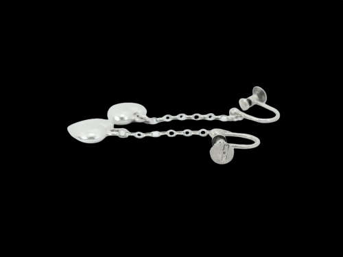 Solid 925 Silver Designer Drop & Dangle Heart Style Earing Set, As per pictures posted.