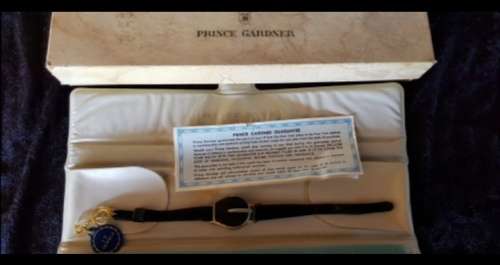 Wow, Vintage Prince Gardner Ladies wind up Watch with original box and warranty card, see pictures