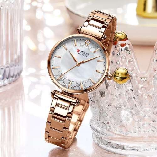 Wow!!!! Curren Ladies Designer Mother of Pearl Watch, Rose Gold Colour, Stainless Steel, Brand New!!