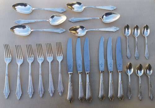 WMF Fächermuster 90 silver(plated) dinner service for 6 engraved LP (or PL if that may be your case)