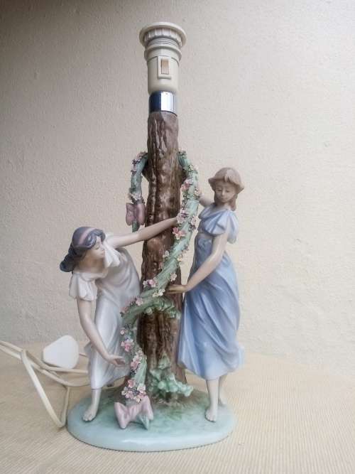 Lladro Nymphs bedside lamp with original shade in perfect condition.