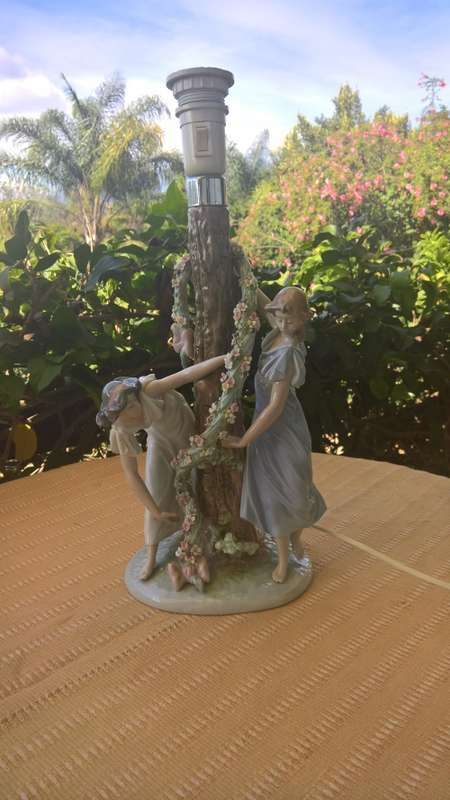 Lladro Nymphs bedside lamp with original shade in perfect condition.