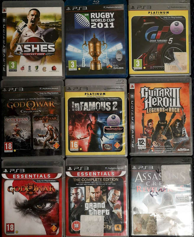 10 Playstation 3 games on 9 disks as per picture