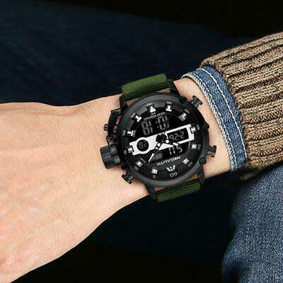 MEGALITH New Quartz Men Watches Waterproof Sport luxury Luminous Dual Display