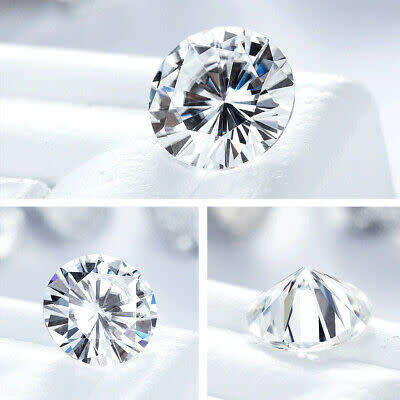 LOOSE 1.00ct MOISSANITE 6.5mm GH COLOR QUALITY VVS1 ROUND CUT  WITH CERTIFICATE