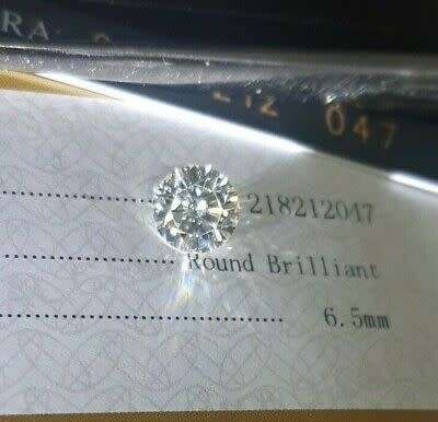 LOOSE 1.00ct MOISSANITE 6.5mm GH COLOR QUALITY VVS1 ROUND CUT  WITH CERTIFICATE
