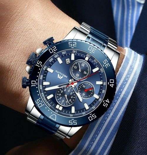 Megalith Relojes Hombre Original Design Luxury Brand Male Chronograph Wristwatch Calendar Men Busine