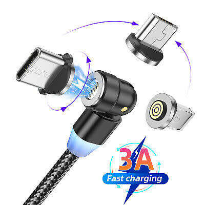 3 in 1 Magnetic Fast Charging USB Cable 3A Phone Charger Type-C/ Micro USB/ IOS