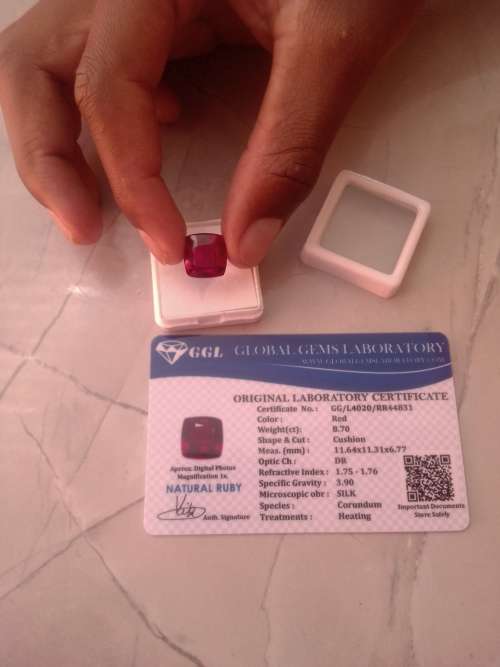 `2 PIECES` Natural Ruby Loose Gemstone Cushion cut 8 to 10 Ct Certified Pair