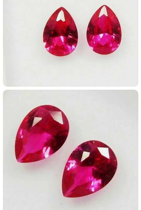 Natural Ruby Loose Gemstone 1 Ct Certified  Pear Shape Mozambique Pair