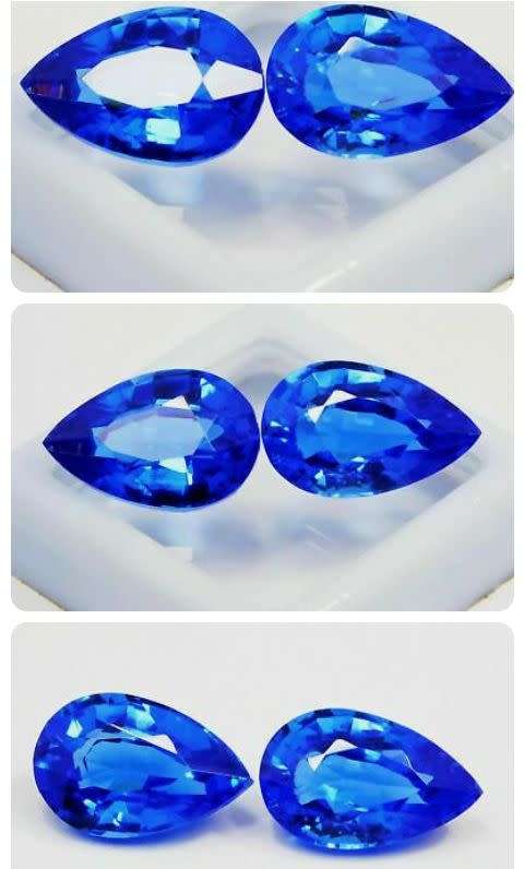 Natural Sapphire Loose Gemstone 10 Ct Certified Pear Shape Blue Ceylon Pair