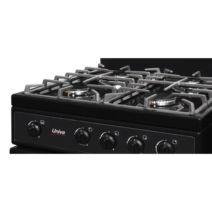 Univa 4 Burner Gas Stove Black 600mm UG016BI