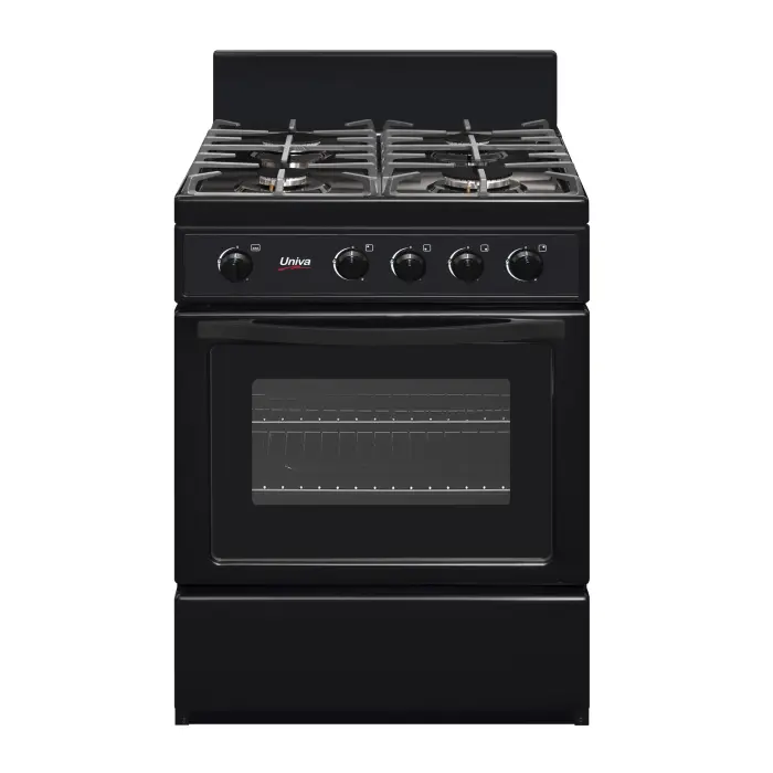 Univa 4 Burner Gas Stove Black 600mm UG016BI